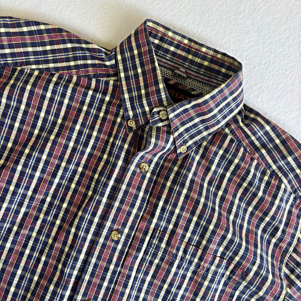 Ariat Pro Series Men's S Plaid Cotton Poly Woven Long Sleeve Button-Up Pockets